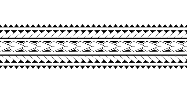 Maori Polynesian tattoo bracelet Tribal sleeve seamless pattern vector