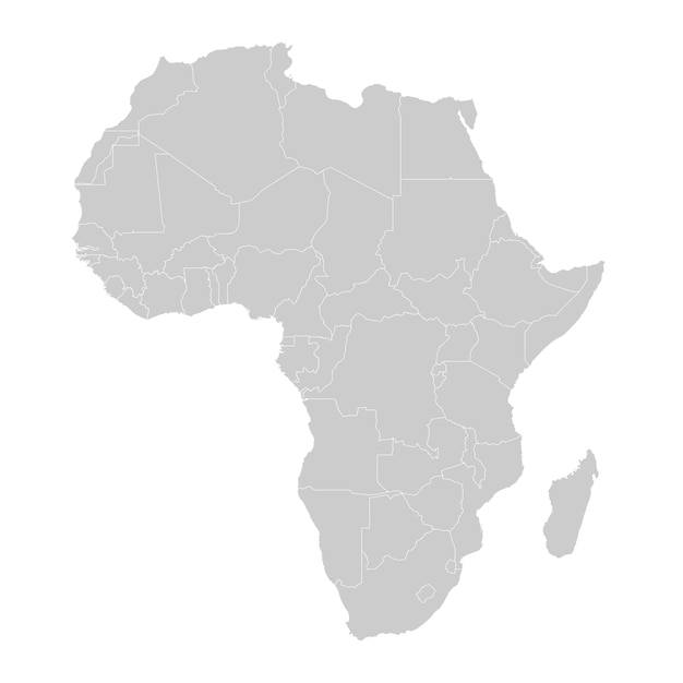 Map of Africa with countries and borders