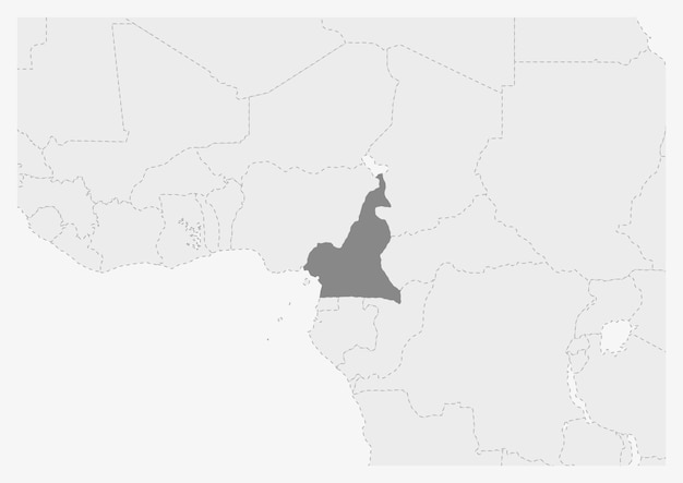 Map of Africa with highlighted Cameroon map