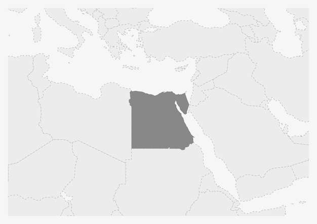 Map of Africa with highlighted Egypt map