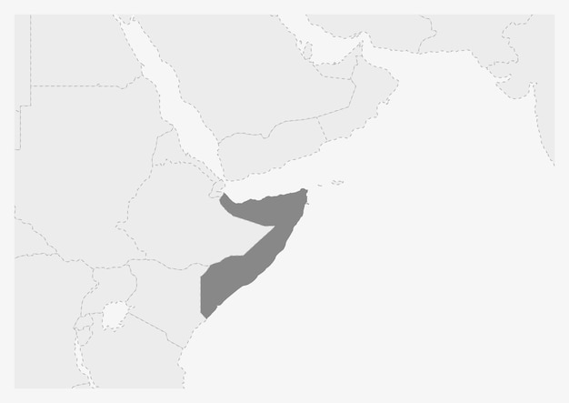 Map of Africa with highlighted Somalia map