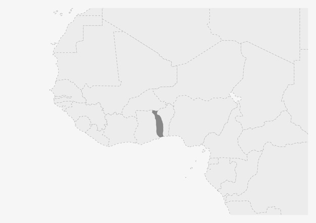 Map of Africa with highlighted Togo map