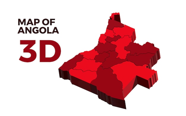 Map Of Angola 3D Representation