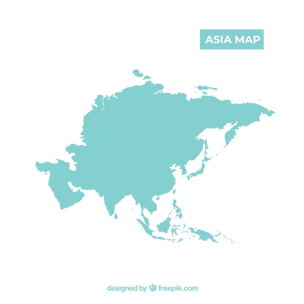 Map of asia in flat style