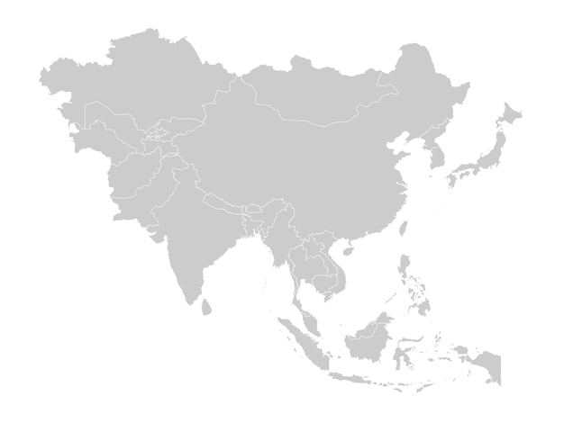 Map of Asia with countries and borders