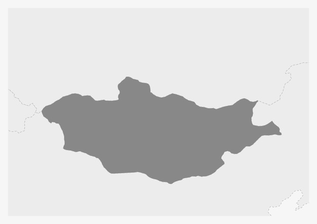 Map of Asia with highlighted Mongolia map