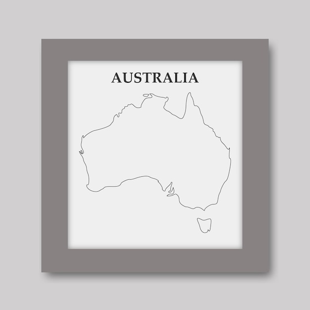 Map of Australia illustration continuous line art hand drawing