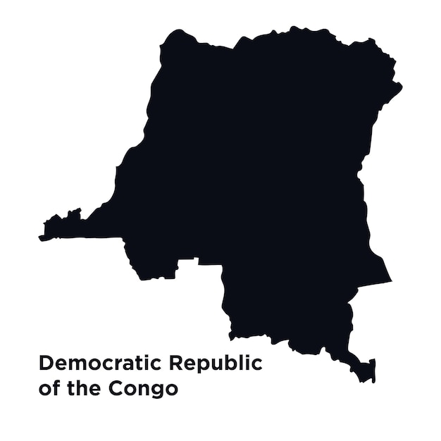 Map of Democratic Republic of the Congo Africa isolated on white vector