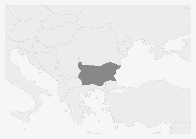 Map of Europe with highlighted Bulgaria map