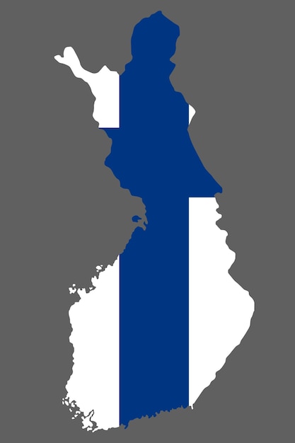 Map Finland with flag europe cartography