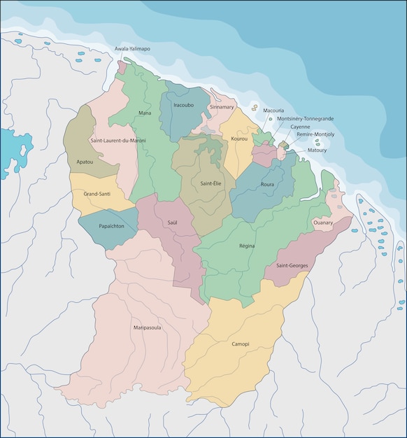 Map of French Guiana