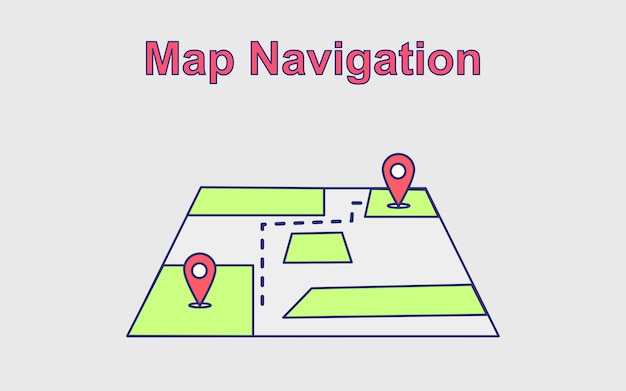 Map GPS navigation flat vector illustration