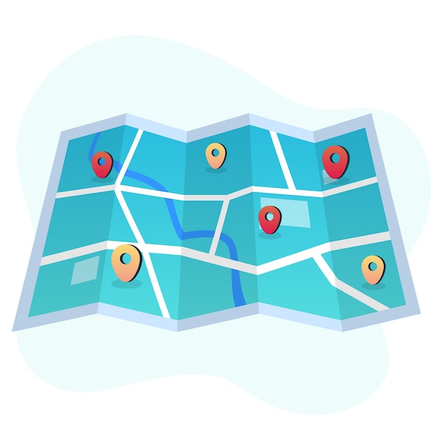 Map Gradient Style Icon Design