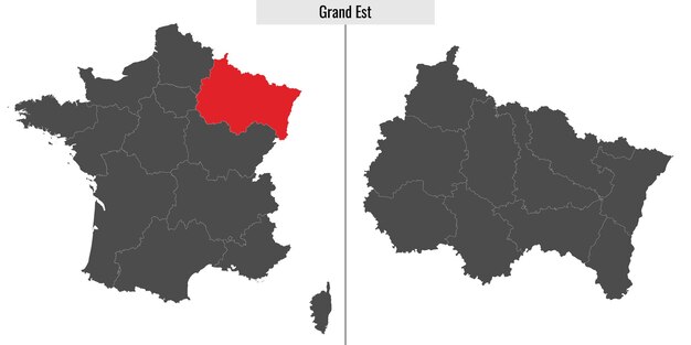 Vector map of grand est region of france