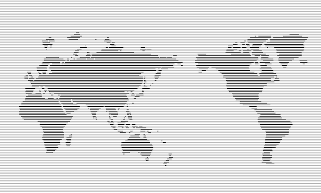 Map horizontal line of the planet and Global social network