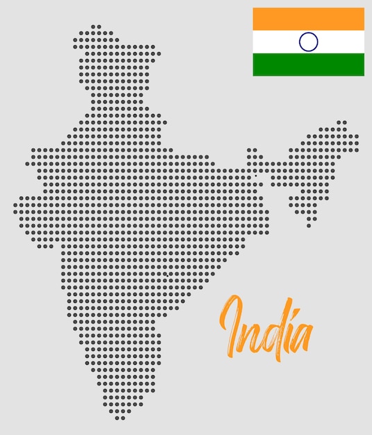 Vector map of india with dotted sketch