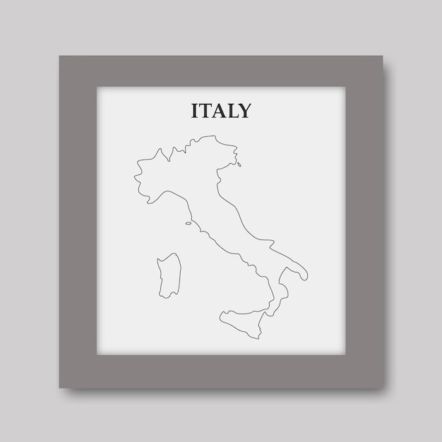 Map of Italy illustration continuous line art hand drawing