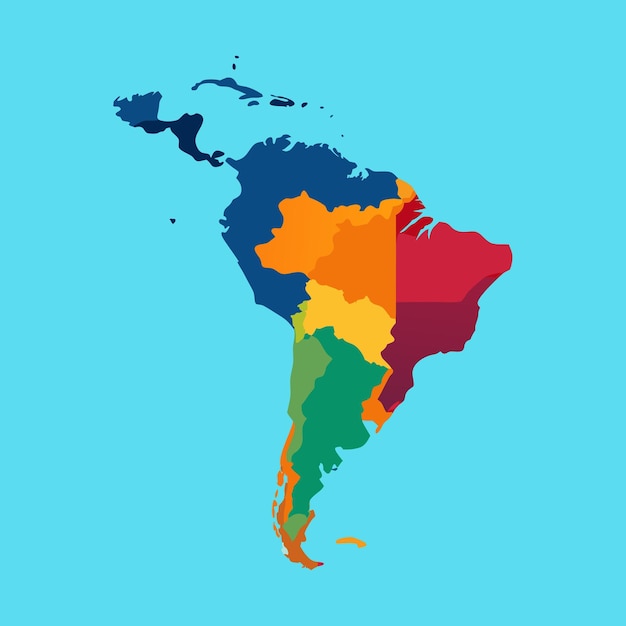 Vector map of latin america