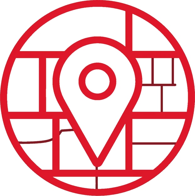 Map and location icons pin and route symbol illustration