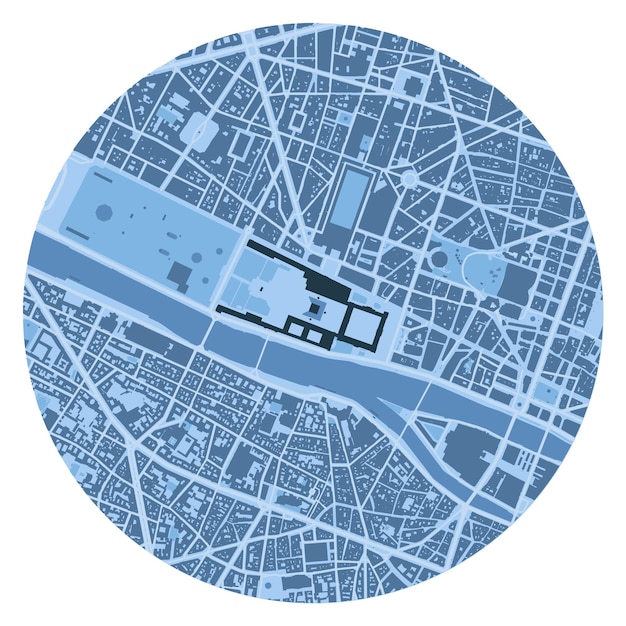 Map of Louvre location in Paris