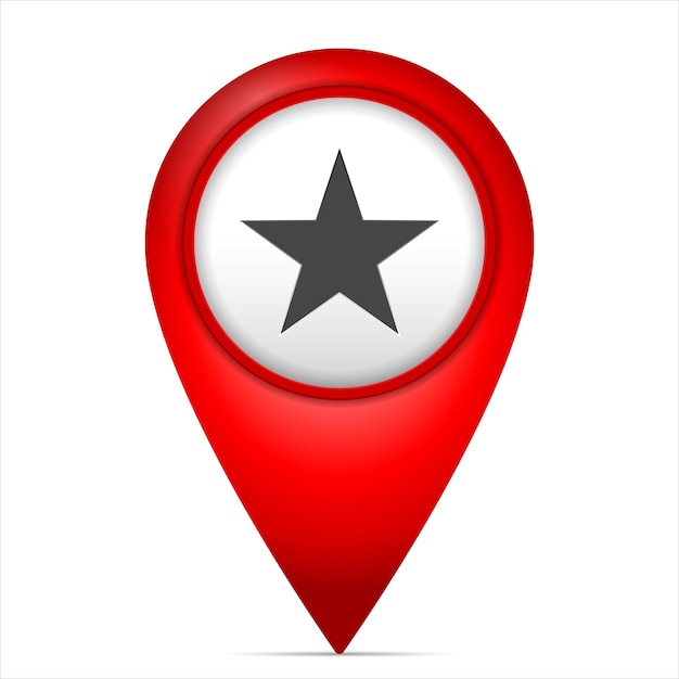 Map marker with star symbol