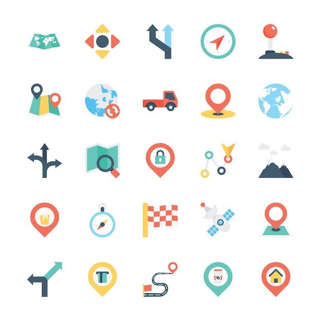 Map and Navigation Colored Icon 