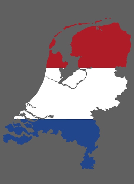 Map Netherlands with flag europe cartography