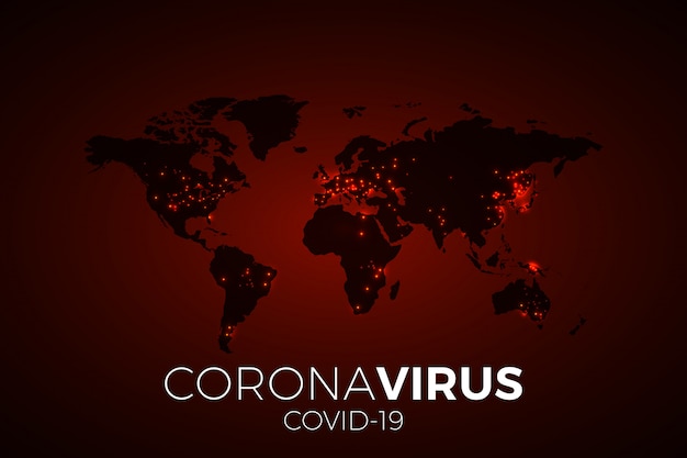 Map of pandemia spread Coronavirus.Virus Covid -19. Epidemic outbreaks worldwide.