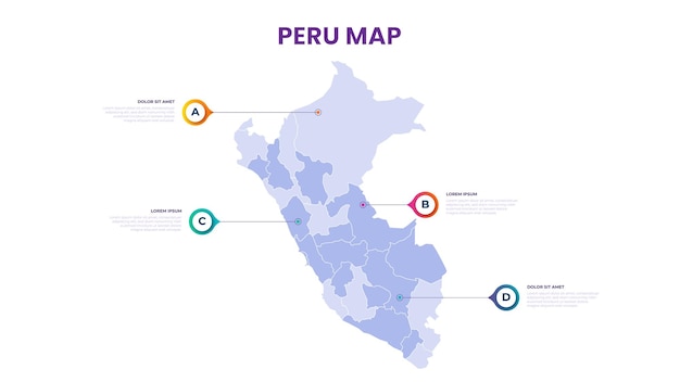 Vector a map of the peru peru infographic vector illustration with data and country information