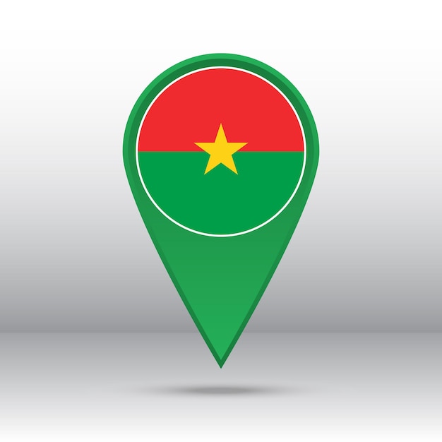 Map pin Burkina faso flag vector