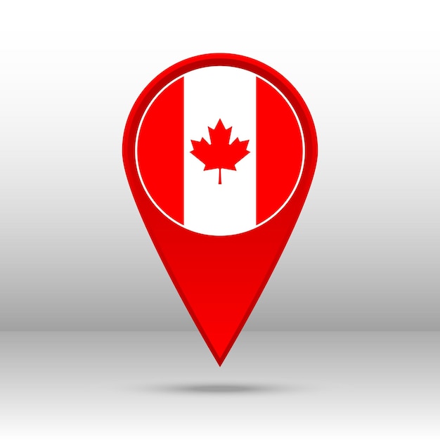 Map pin canada flag vector