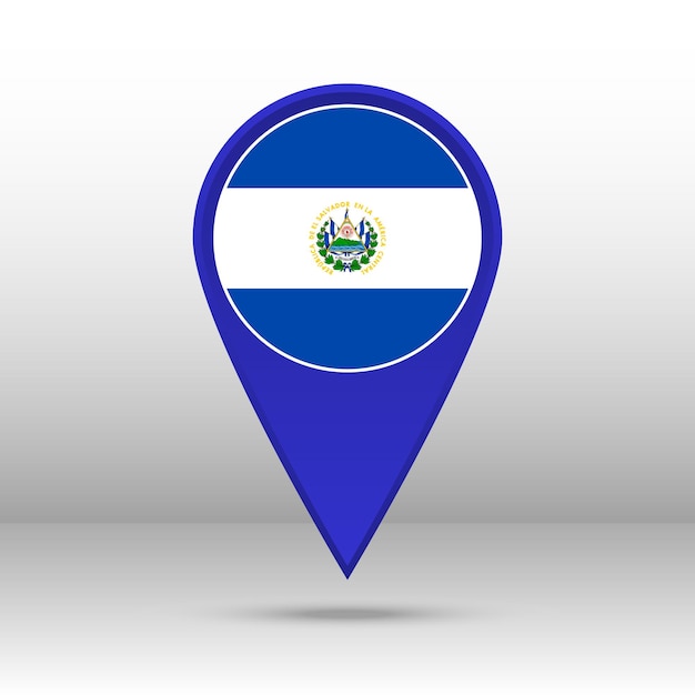 Map pin el salvador flag vector