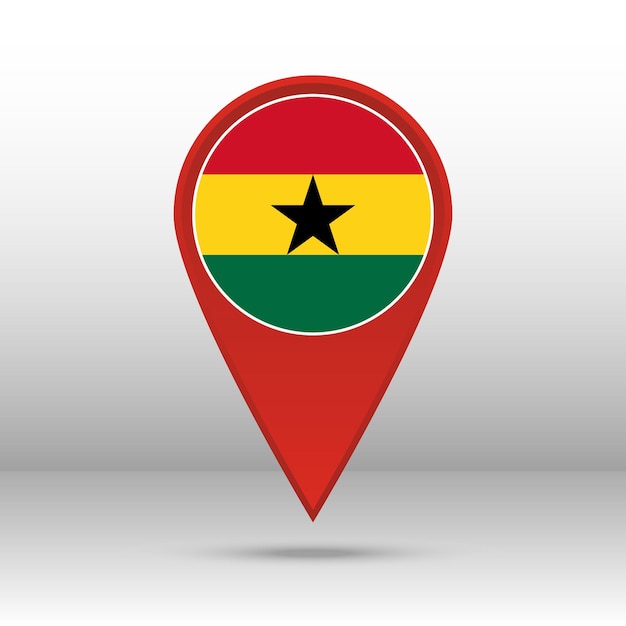 Map pin Ghana flag vector