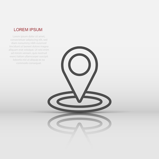 Map pin icon in flat style gps navigation vector illustration on white isolated background Locate position business concept