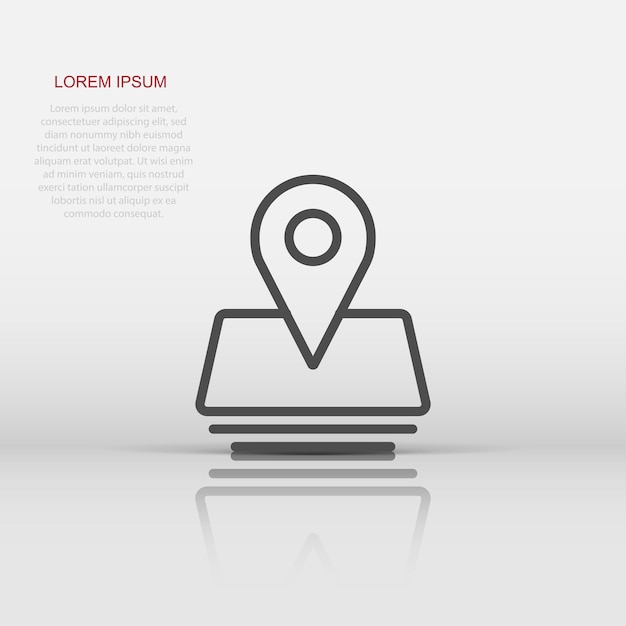 Map pin icon in flat style gps navigation vector illustration on white isolated background Locate position business concept