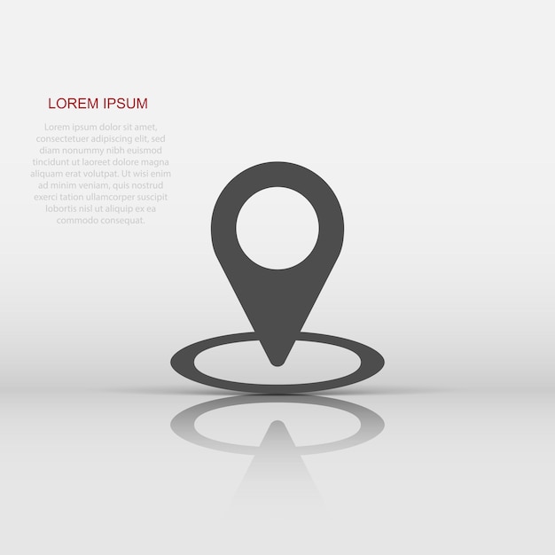 Map pin icon in flat style gps navigation vector illustration on white isolated background Locate position business concept