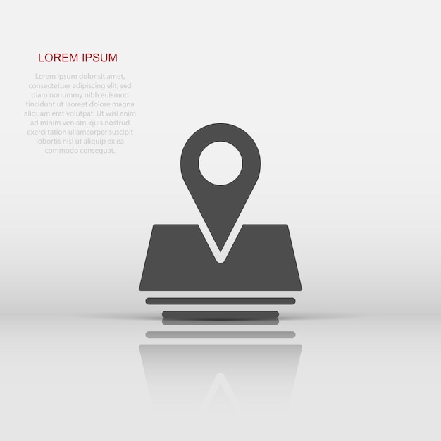 Map pin icon in flat style gps navigation vector illustration on white isolated background Locate position business concept