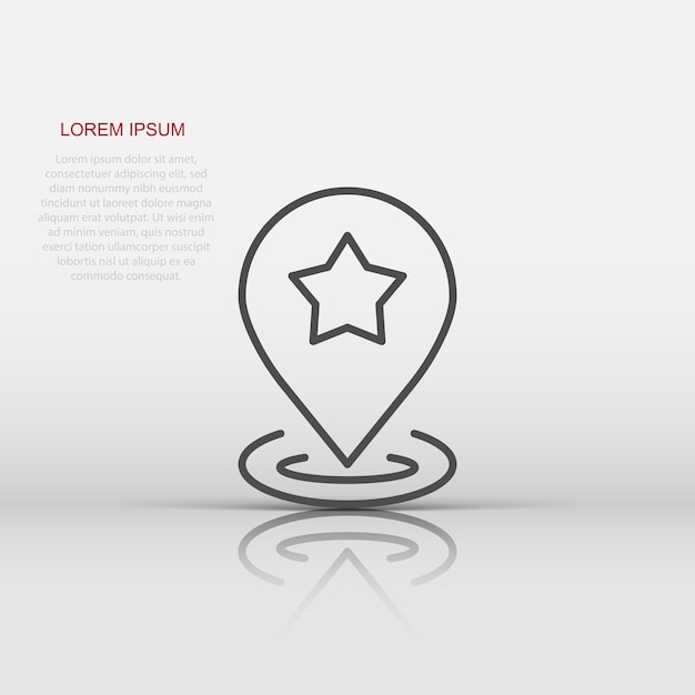 Map pin icon in flat style gps navigation vector illustration on white isolated background Locate position business concept