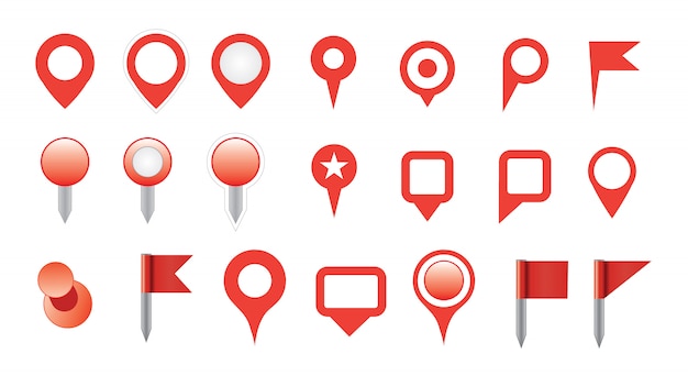 Map pin icon set
