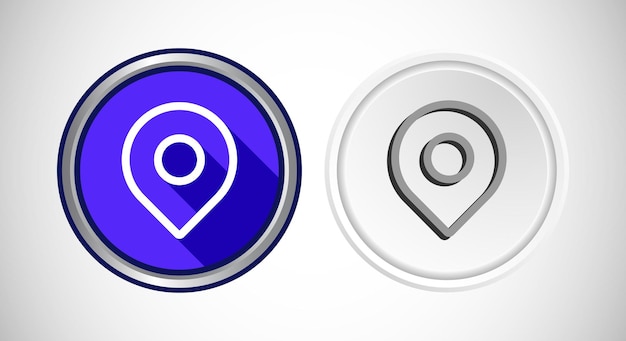 Vector map pointer location icon button set design illustration