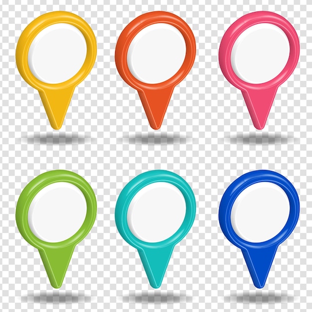 map pointer multiple color 3d vector illustration graphics icon location destination point designs