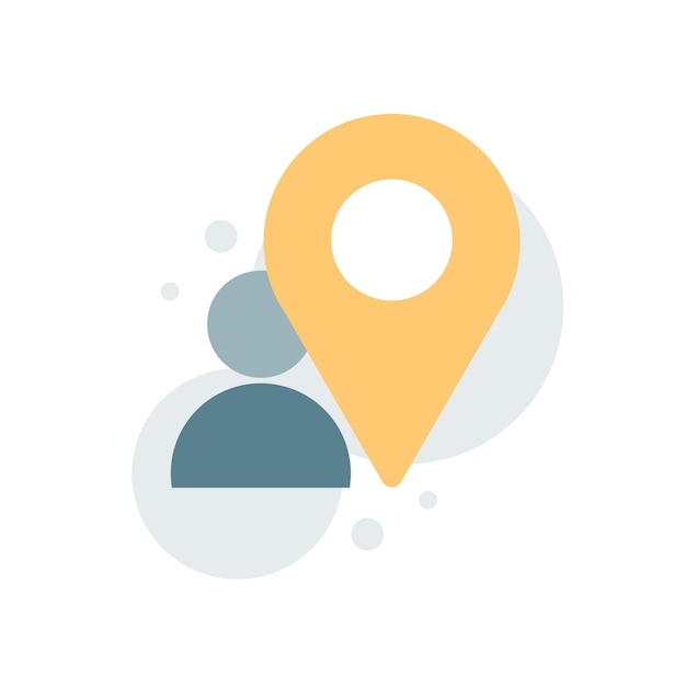 Map pointer user sign icon. Vector illustration