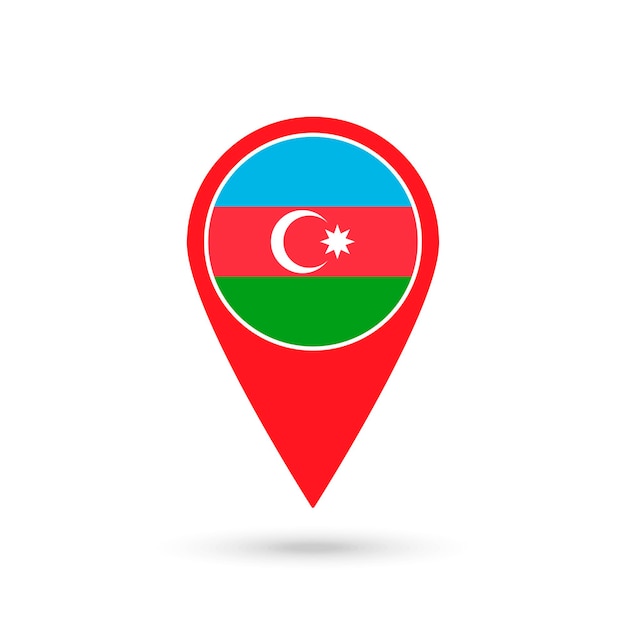 Map pointer with contry Azerbaijan Azerbaijan flag Vector illustration