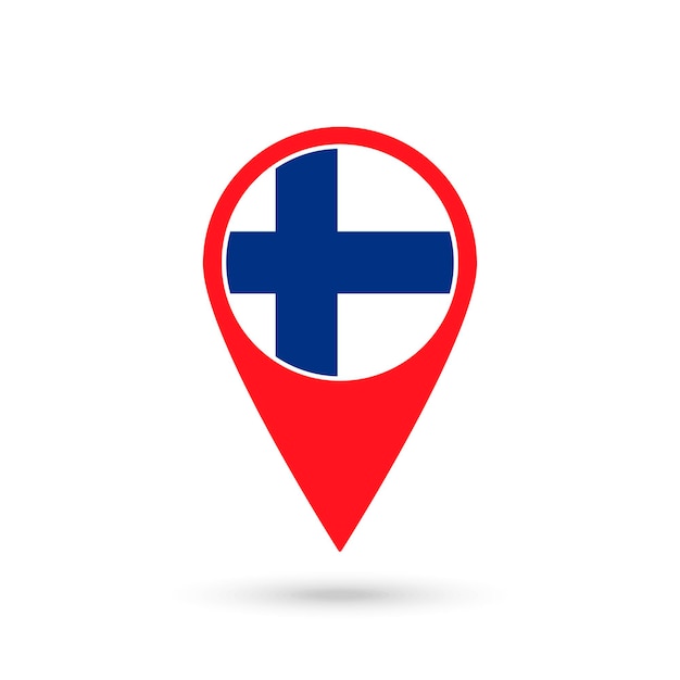 Map pointer with contry Finland Finland flag Vector illustration