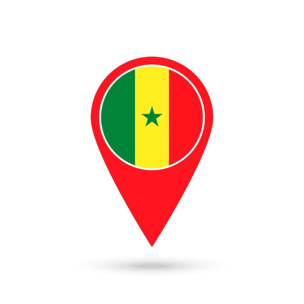 Map pointer with contry Senegal Senegal flag Vector illustration