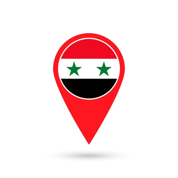 Map pointer with contry Syria Syria flag Vector illustration