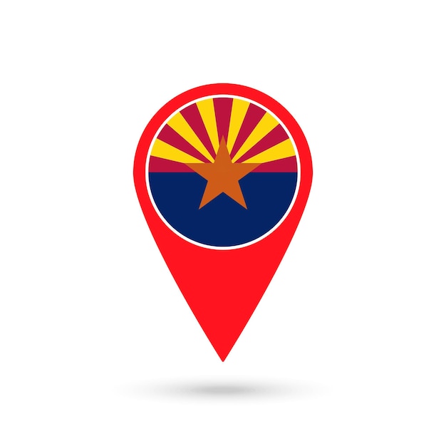 Map pointer with flag of Arizona Vector illustration