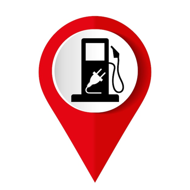 Map pointer with gas station icon Vector illustration