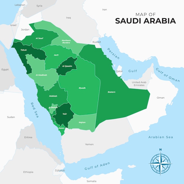 Map of Saudi Arabia Vector