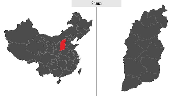 Map of Shanxi province of China